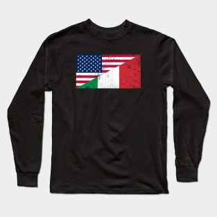 Italian American Flag Italy Italia Vintage Distressed Long Sleeve T-Shirt